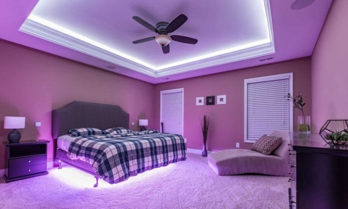 How to decorate bedroom with led lights