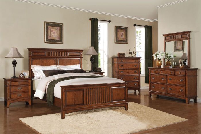 Bedroom furniture mission craftsman cherry set bed harvest sets showroom style acme finish decor rooms classic oak go ideas styles