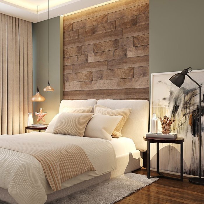 How to decorate a wall in a bedroom