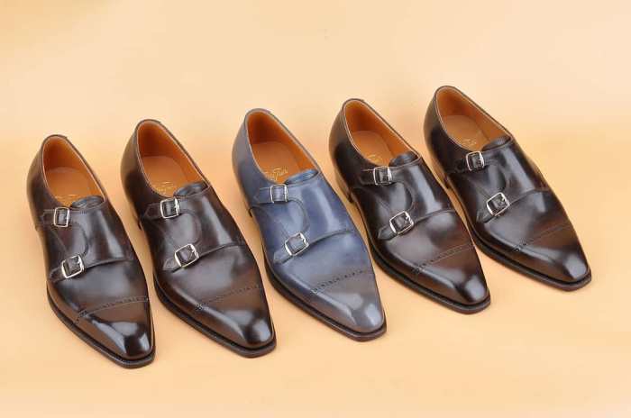 Mens double monk strap dress shoes