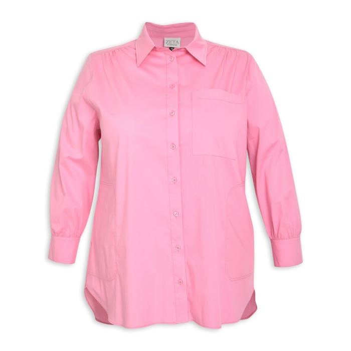 Pink dress shirt women's plus size