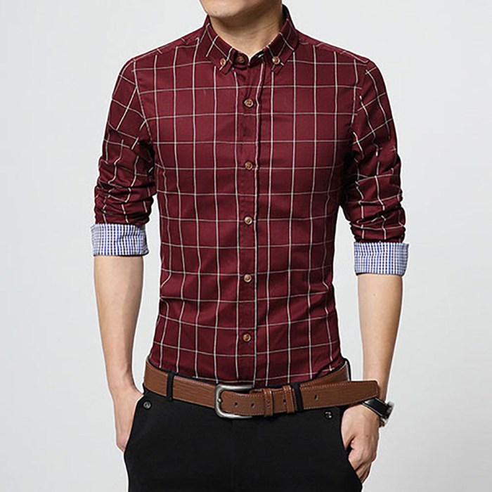 Slim shirts shirt dress men plaid sleeves tops casual mens male brand long fashion