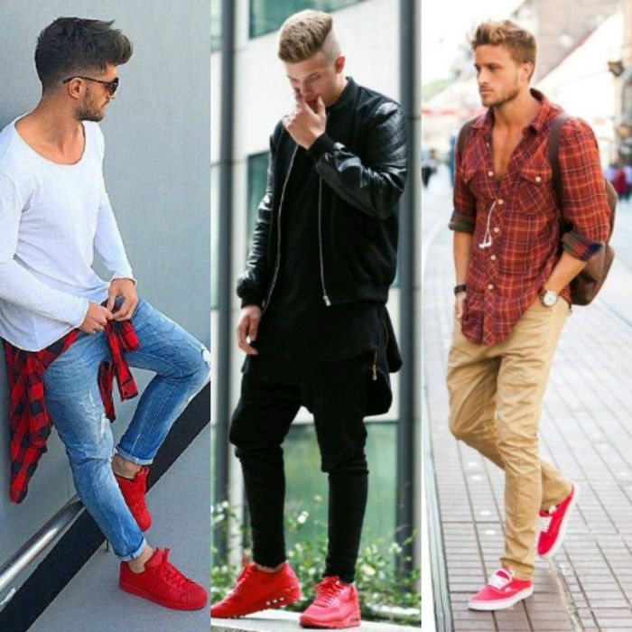 Mens red dress shoes outfit