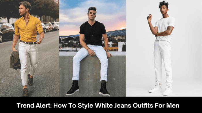 Mens white dress shirt and jeans